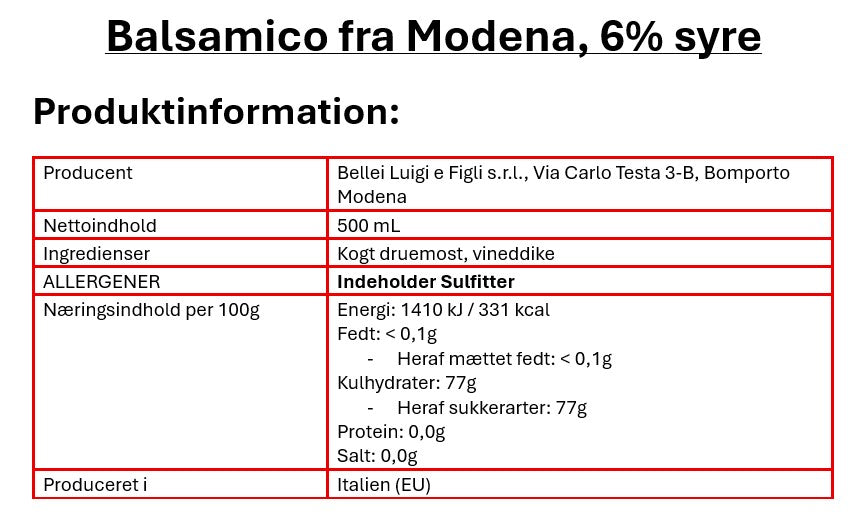 Balsamico (12 år) - 500 ml