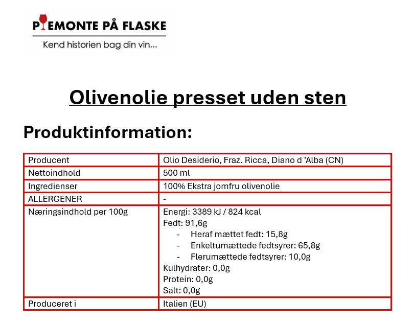 Olivenolie "Denocciolato" 500mL